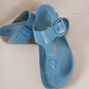 Birkenstock- Gizah   Blue Patten leather size 39(8.5)